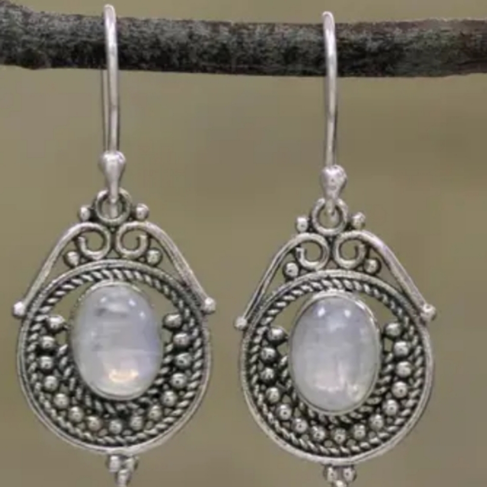925 Silver Moonstone Earrings